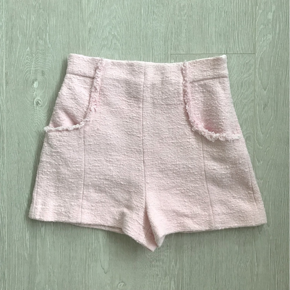 Zara Tweed High-Waist Shorts